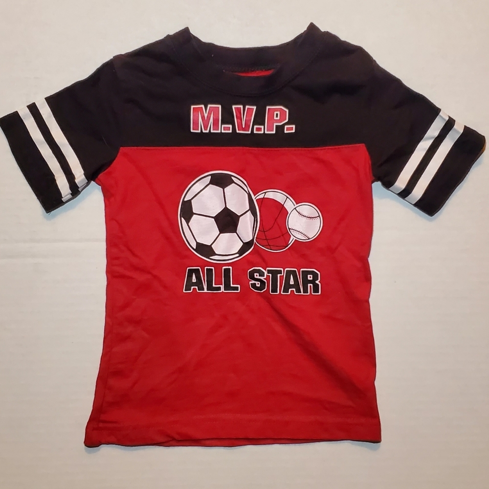 Swiggles Baby Boy Shirt Short Sleeve 4t Red Soccer MVP All-star